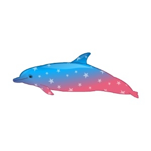 Red Starry Twilight Dolphin